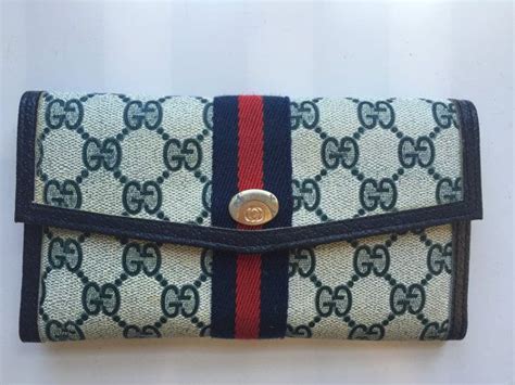 gucci blue red stripe wallet|Gucci wallet price.